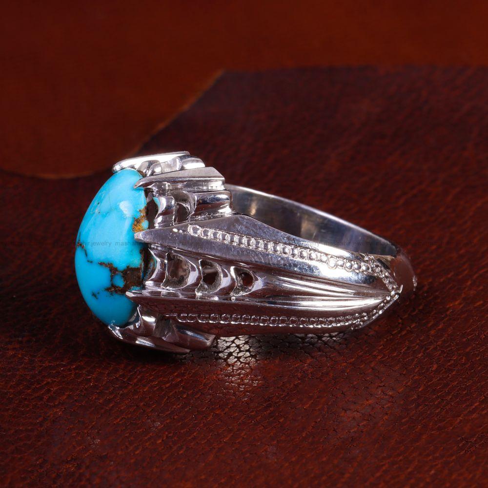 انگشتر فیروزه شجری مردانه کد 13796