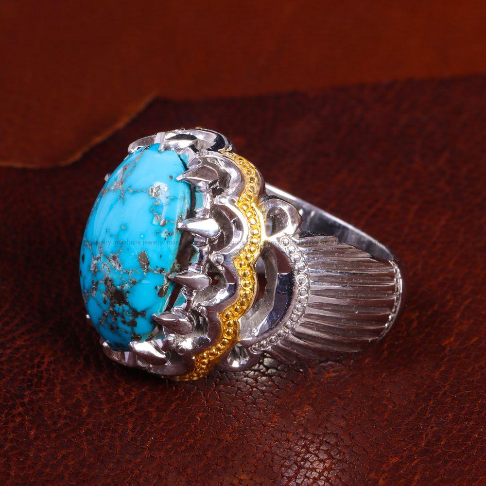 انگشتر فیروزه شجری مردانه کد 14157