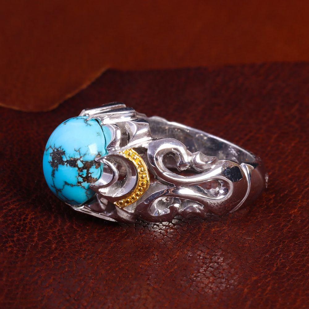 انگشتر فیروزه شجری مردانه کد 14161