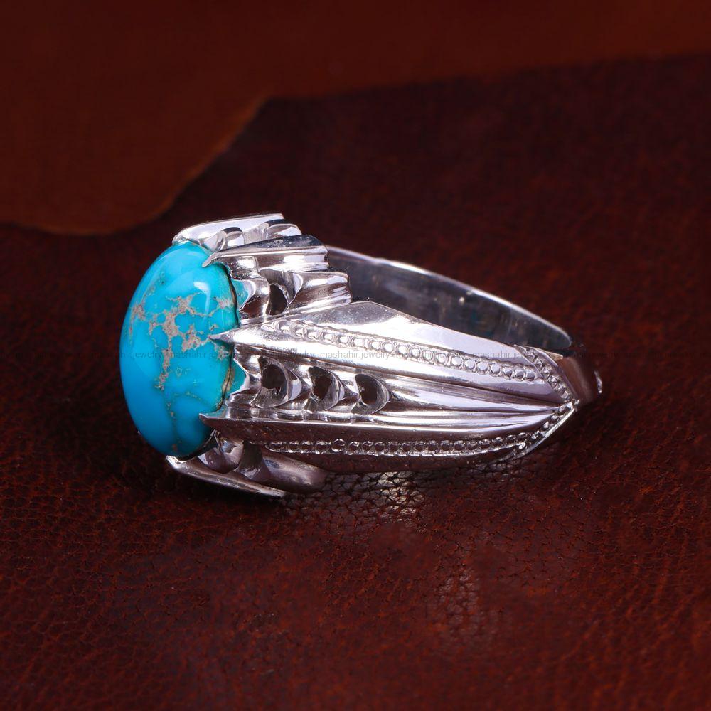 انگشتر فیروزه شجری مردانه کد 14176