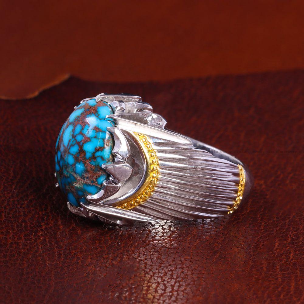 انگشتر فیروزه شجری مردانه کد 14199