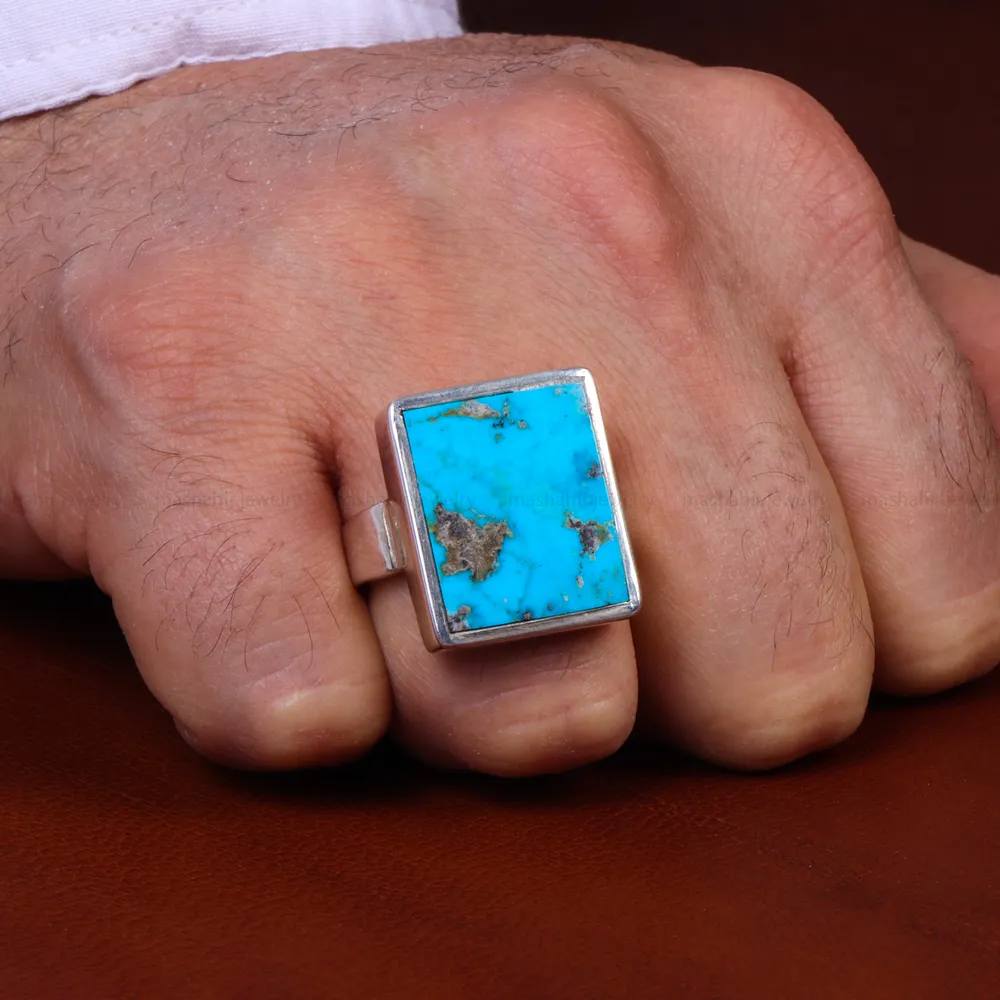 انگشتر فیروزه شجری مردانه کد 14606