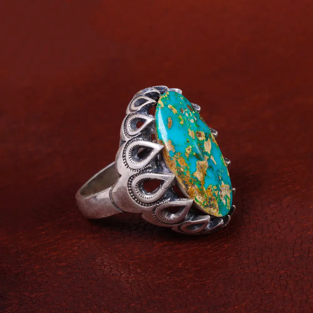 انگشتر فیروزه شجری مردانه کد 14663