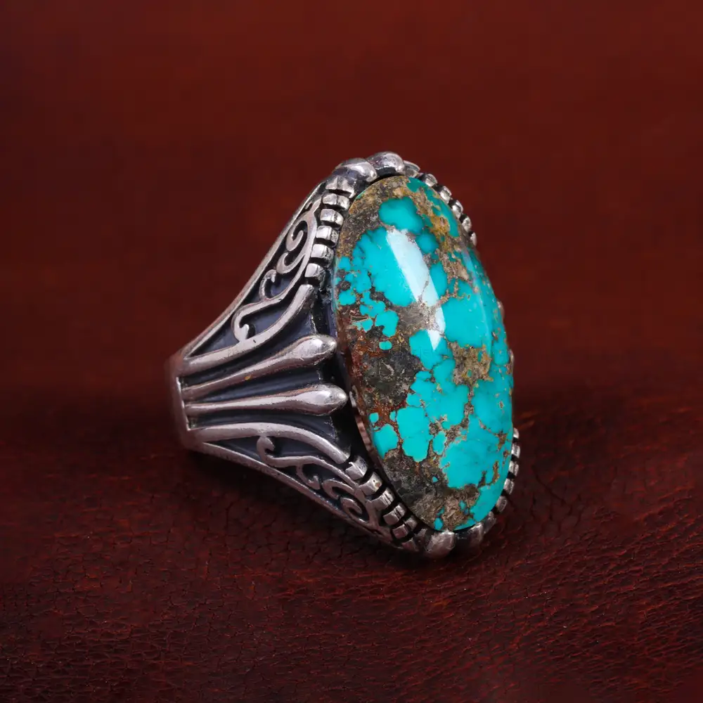 انگشتر فیروزه شجری مردانه کد 14668