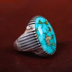 انگشتر فیروزه شجری مردانه کد 14678