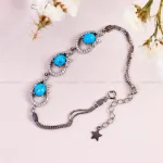 دستبند فیروزه زنانه کد 14755