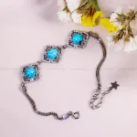 دستبند فیروزه زنانه کد 14757