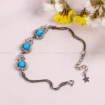 دستبند فیروزه زنانه کد 14758