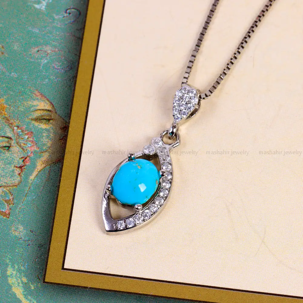 گردنبند فیروزه زنانه کد 14778