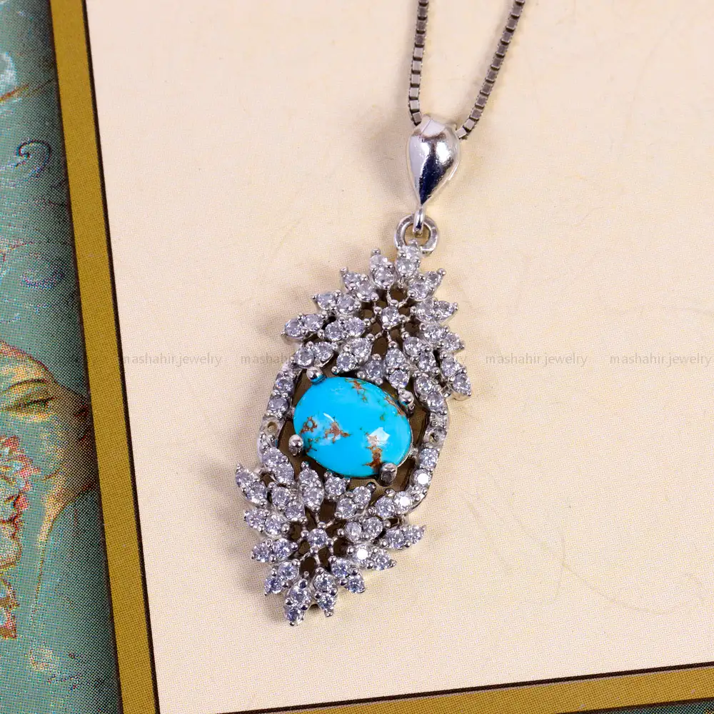 گردنبند فیروزه زنانه کد 14781