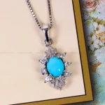 گردنبند فیروزه زنانه کد 14794