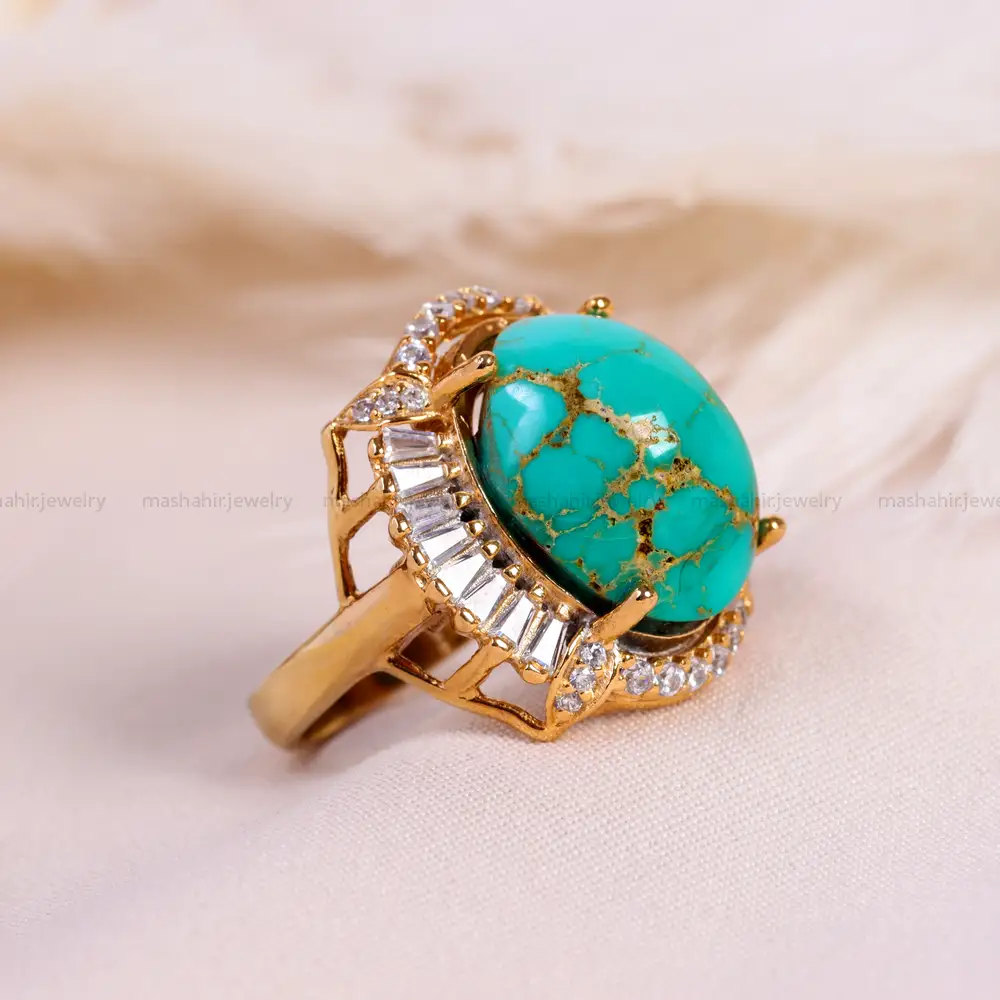 انگشتر فیروزه شجری زنانه کد 14836