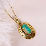 گردنبند فیروزه زنانه کد 14859