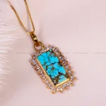گردنبند فیروزه زنانه کد 14860