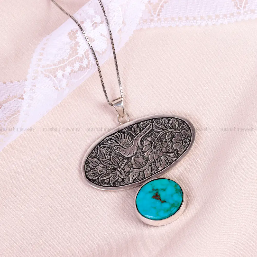 گردنبند فیروزه شجری زنانه کد 14883