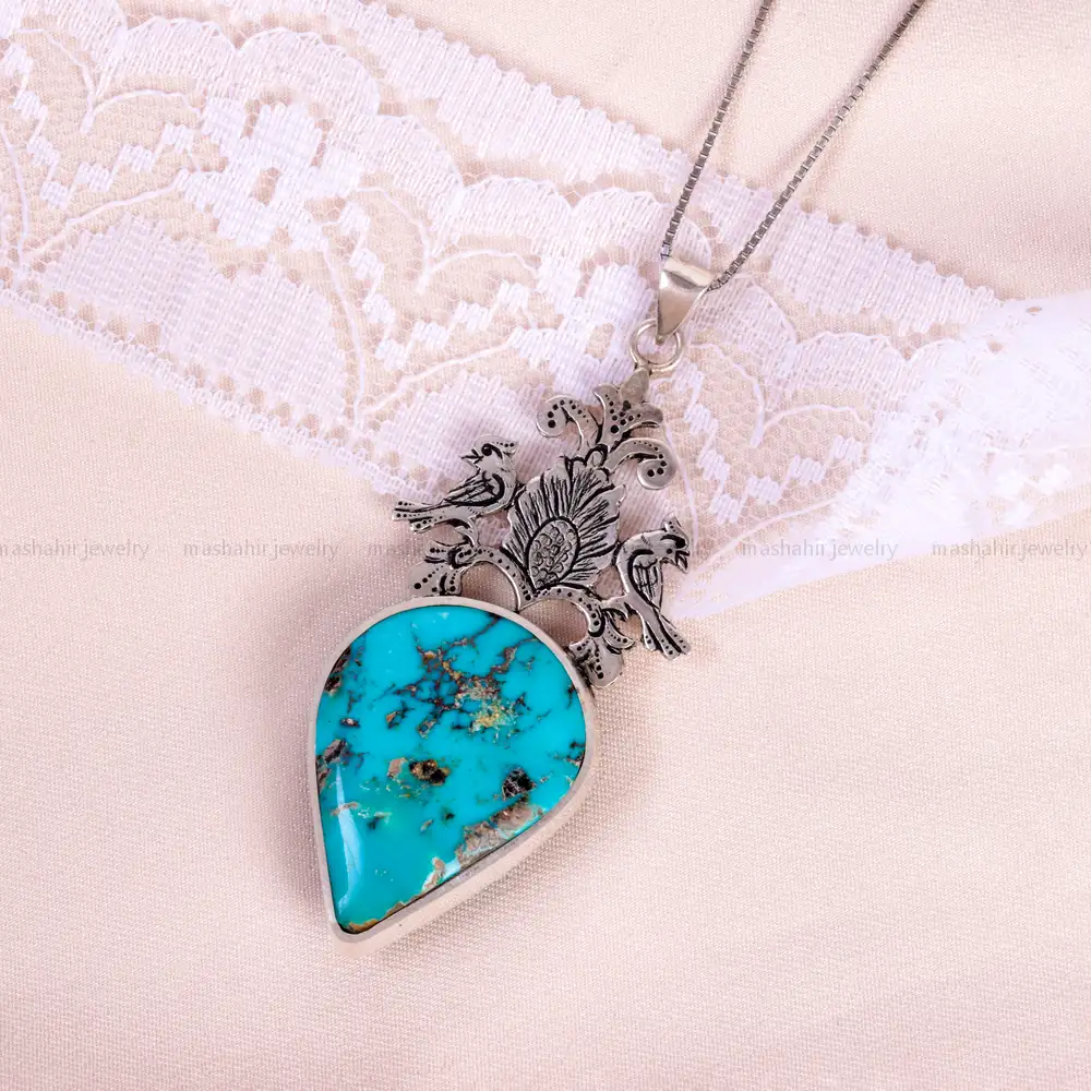 گردنبند فیروزه شجری زنانه کد 14884