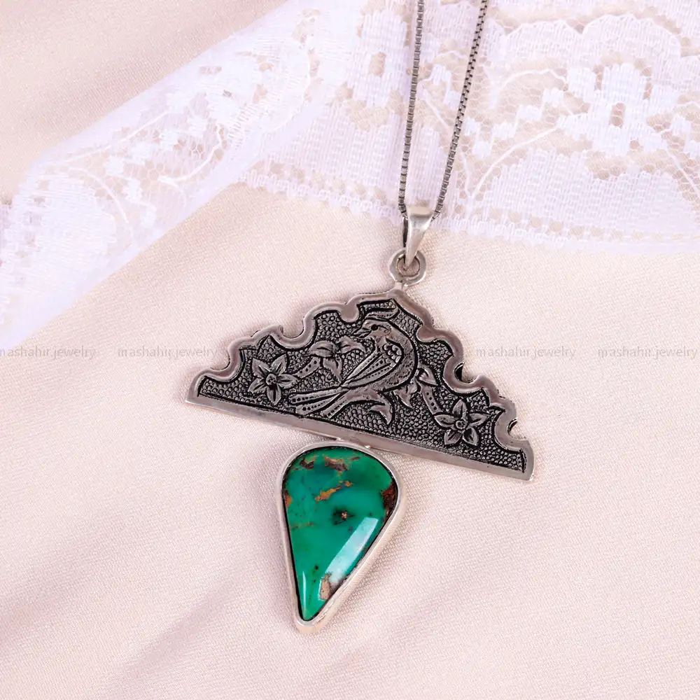 گردنبند فیروزه شجری زنانه کد 14885