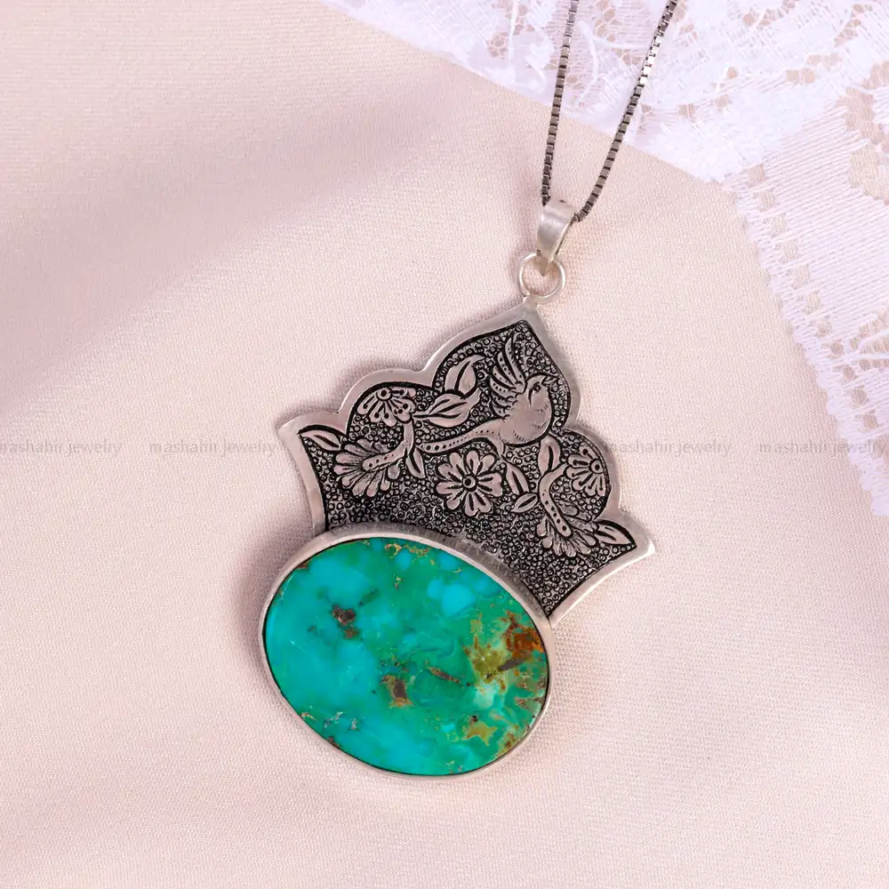 گردنبند فیروزه شجری زنانه کد 14893