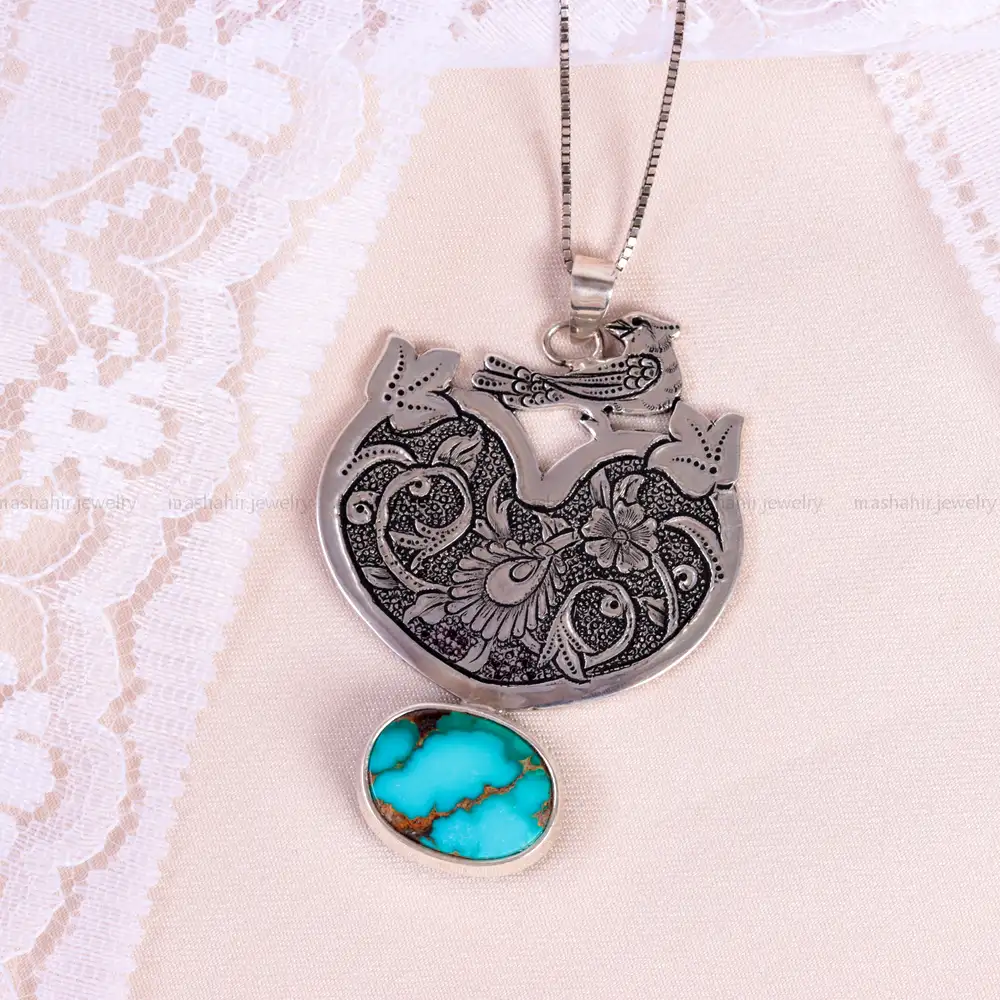 گردنبند فیروزه شجری زنانه کد 14898