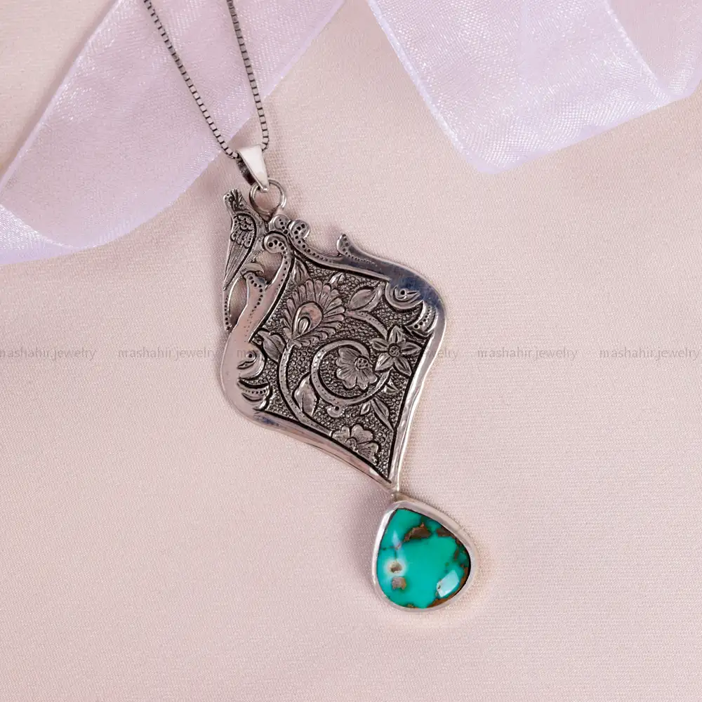 گردنبند فیروزه شجری زنانه کد 14905