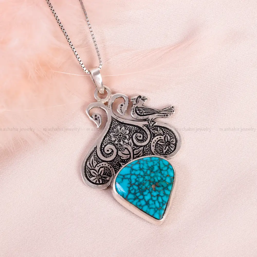 گردنبند فیروزه شجری زنانه کد 14912