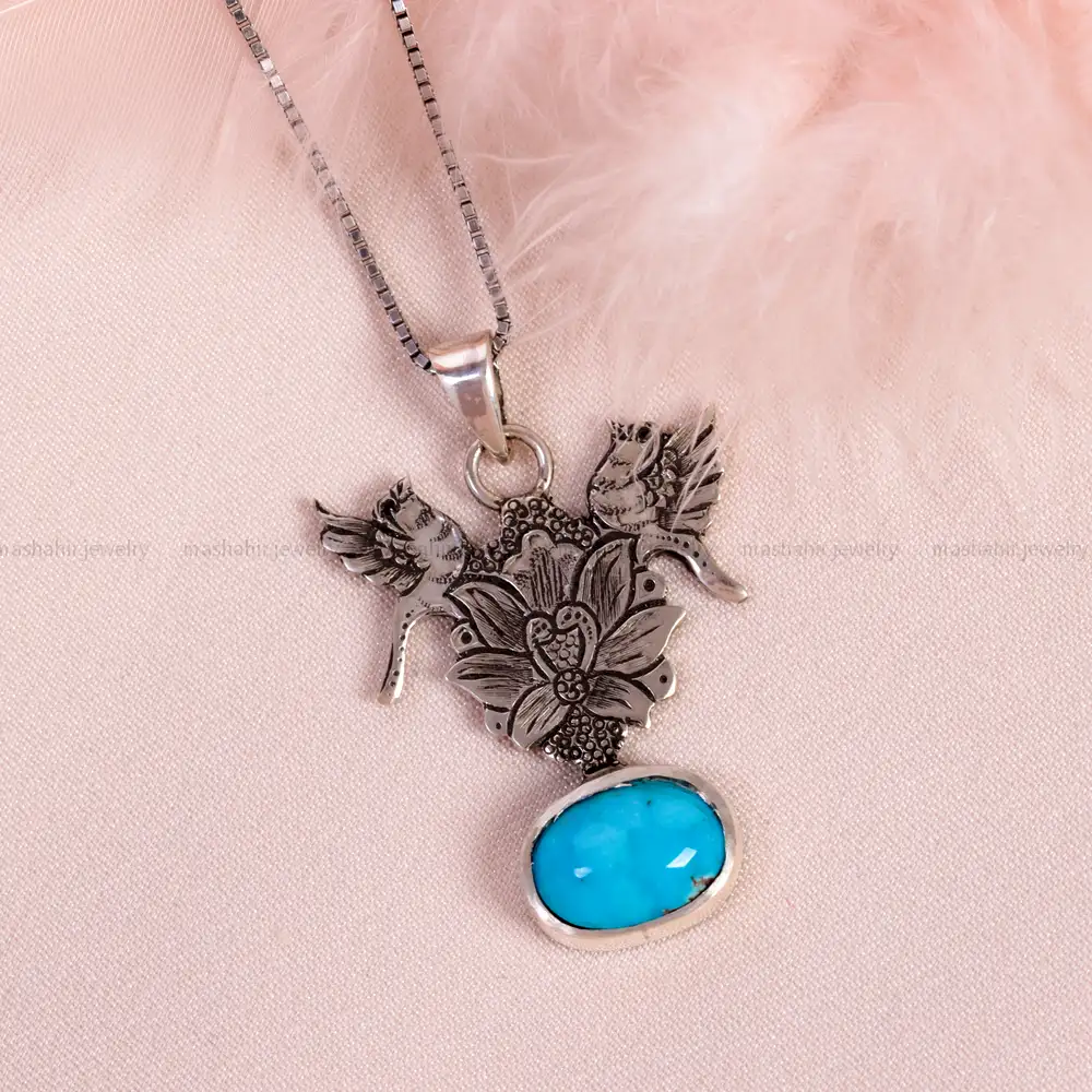 گردنبند فیروزه شجری زنانه کد 14913