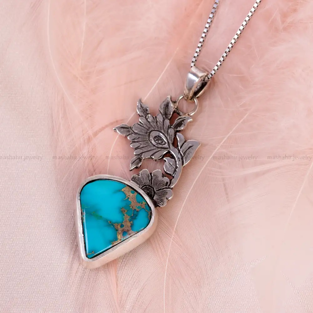 گردنبند فیروزه شجری زنانه کد 14915
