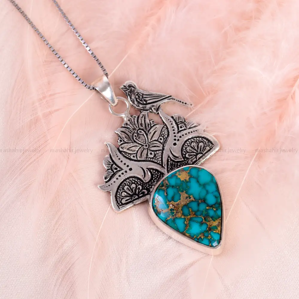 گردنبند فیروزه شجری زنانه کد 14917