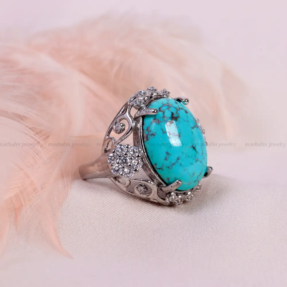 انگشتر فیروزه شجری زنانه کد 14923