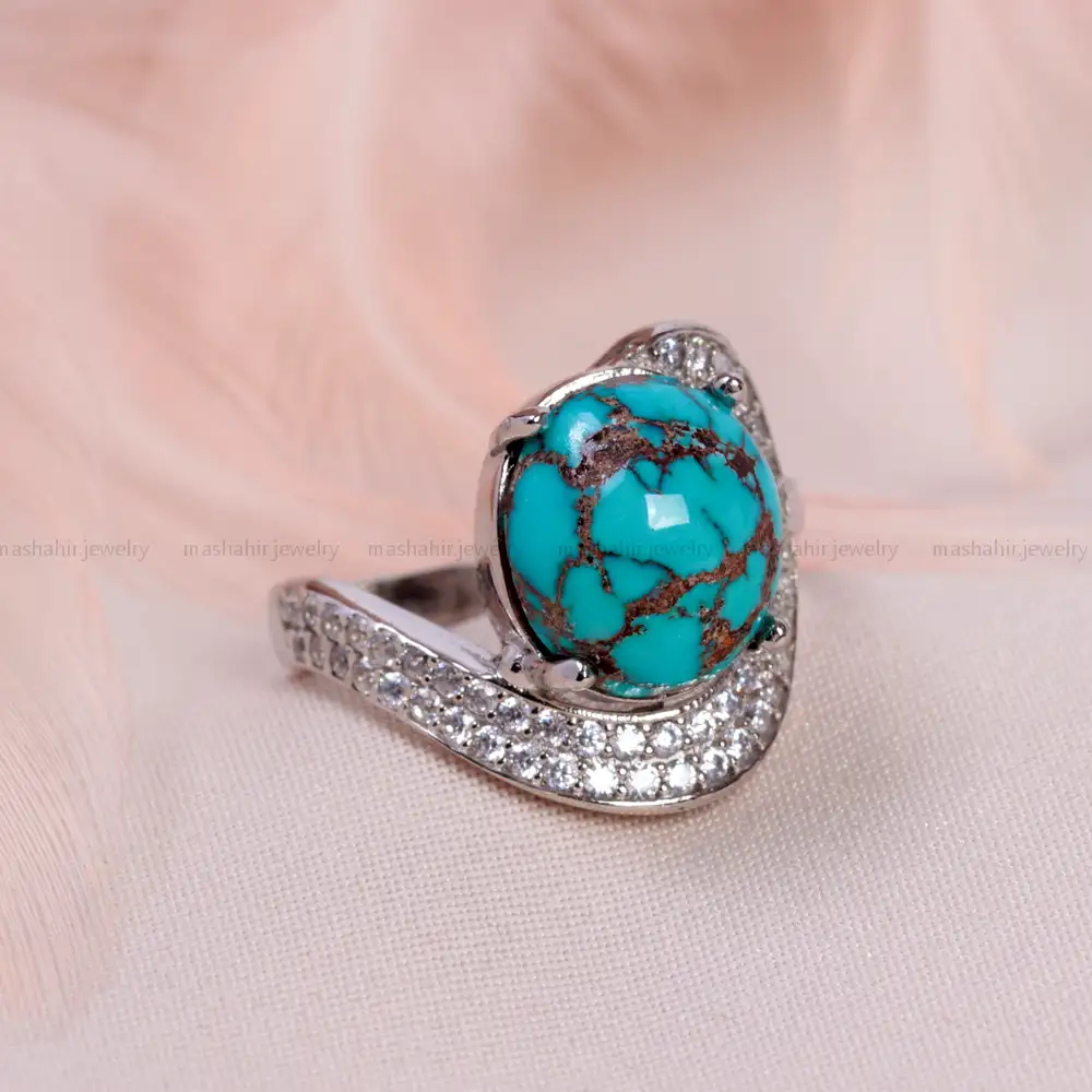 انگشتر فیروزه شجری زنانه کد 14952