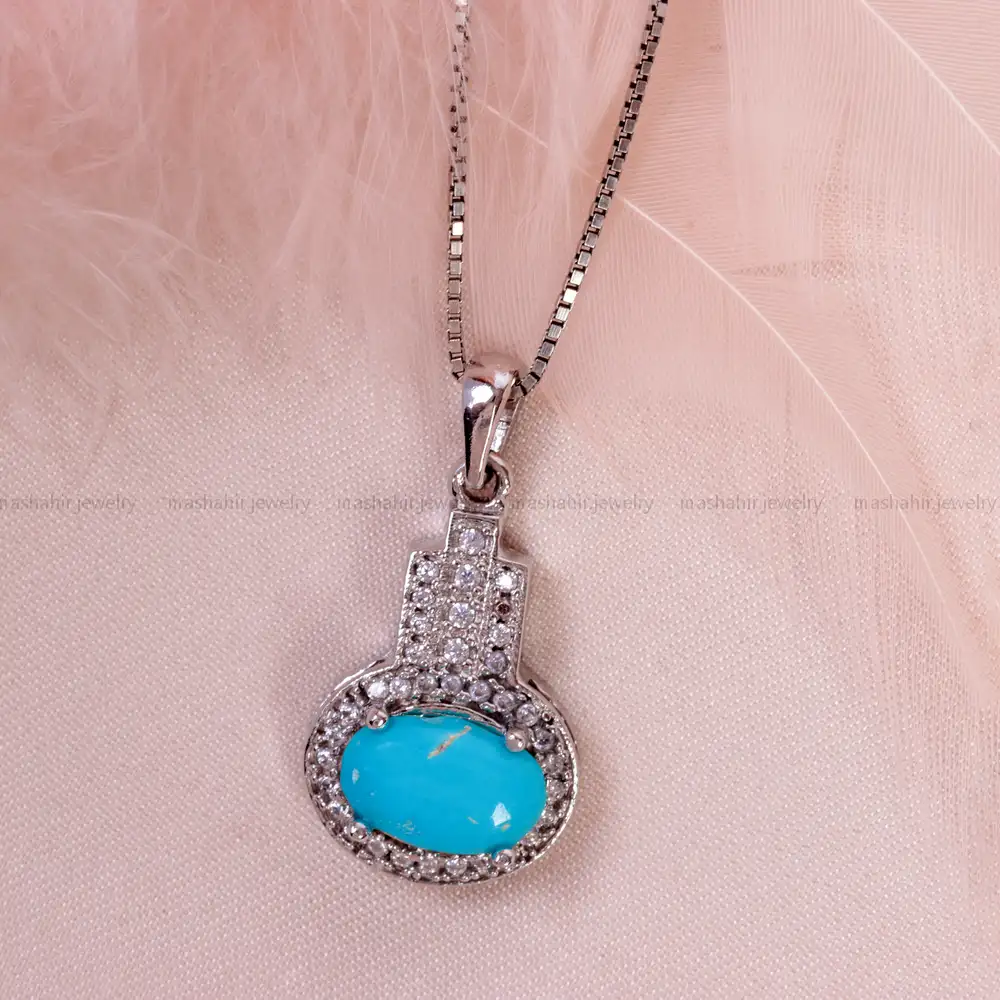 گردنبند فیروزه زنانه کد 14956