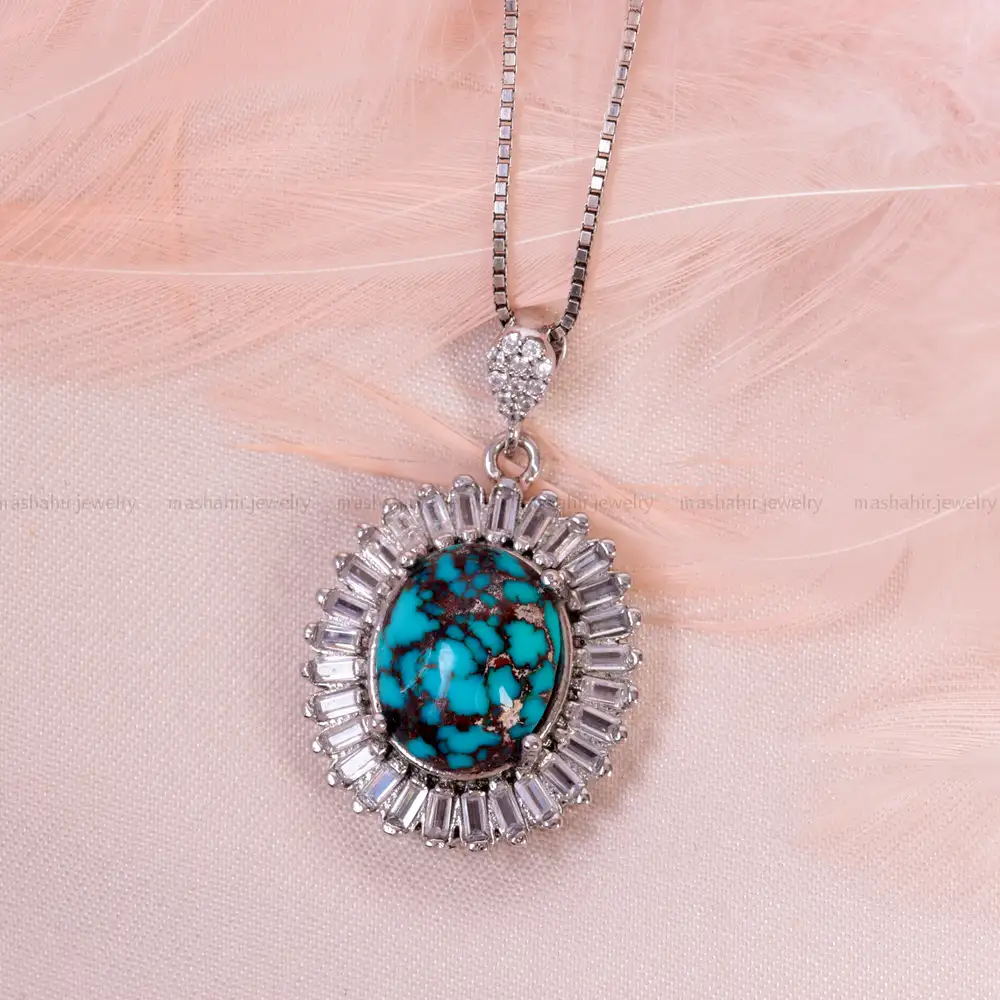 گردنبند فیروزه زنانه کد 14960