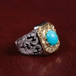 انگشتر فیروزه عجمی مردانه کد 15007