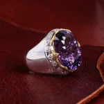 انگشتر آمیتیست مردانه کد 15020