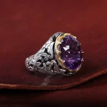 انگشتر آمیتیست مردانه کد 15021