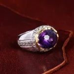 انگشتر آمیتیست مردانه کد 15023