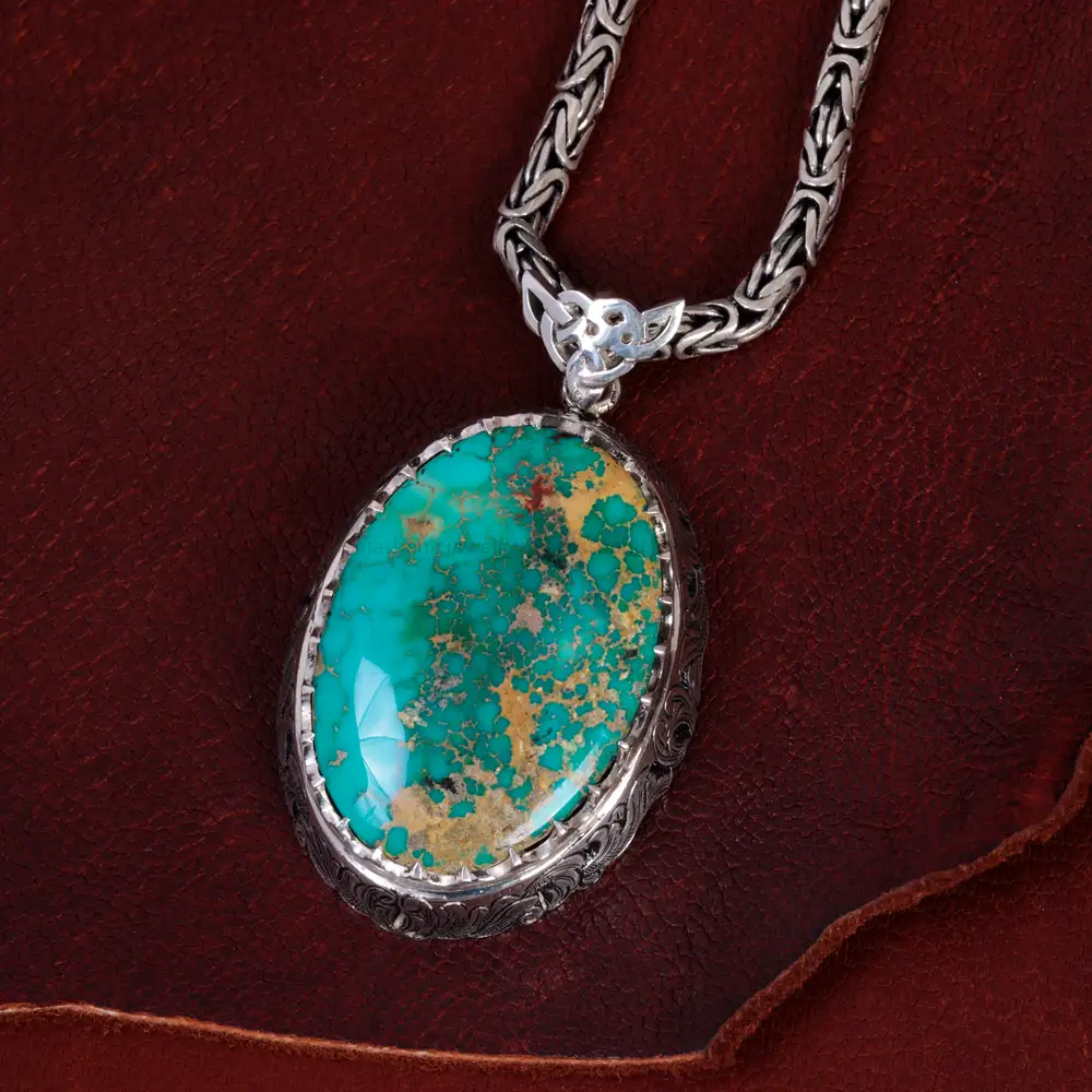 گردنبند فیروزه مردانه کد 15029