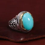 انگشتر فیروزه عجمی مردانه کد 15033