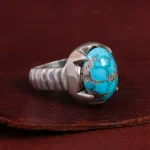 انگشتر فیروزه شجری مردانه کد 15060