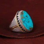 انگشتر فیروزه شجری مردانه کد 15079