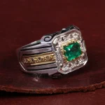 انگشتر توپاز سبز مردانه