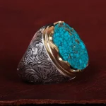 انگشتر فیروزه شجری مردانه کد 15085