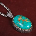 گردنبند فیروزه مردانه کد 15088