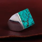 انگشتر فیروزه شجری مردانه کد 15095