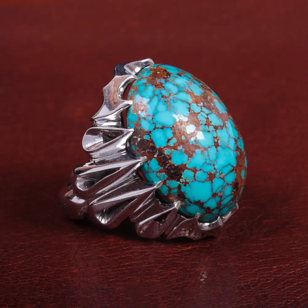 انگشتر فیروزه شجری مردانه کد 15101