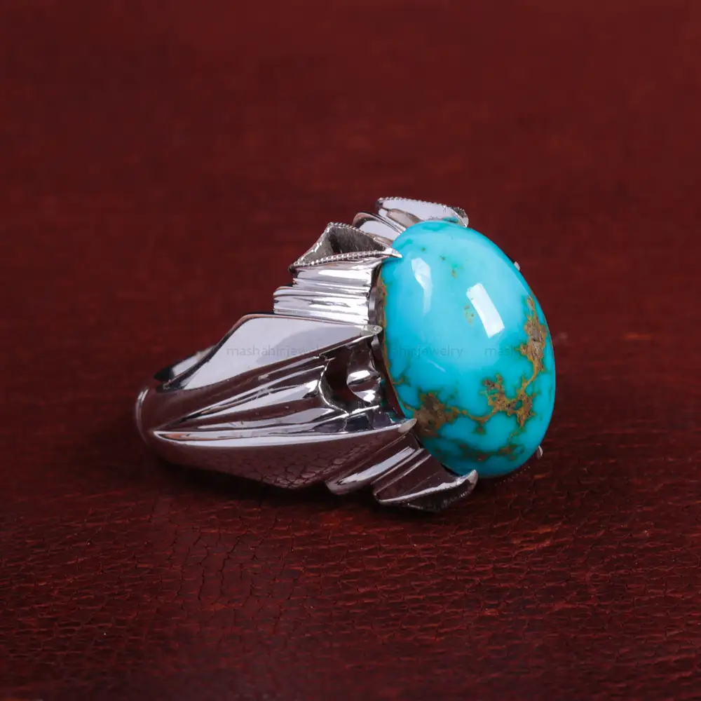 انگشتر فیروزه شجری مردانه کد 15102