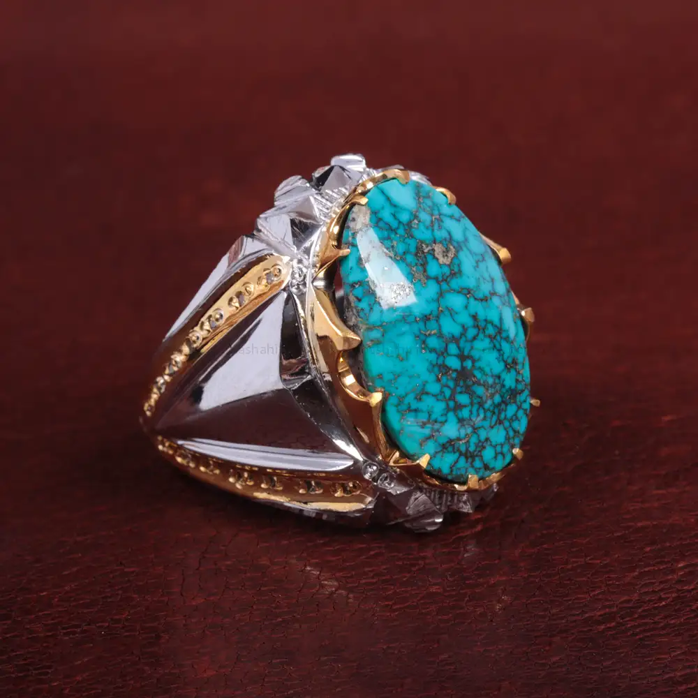 انگشتر فیروزه شجری مردانه کد 15103