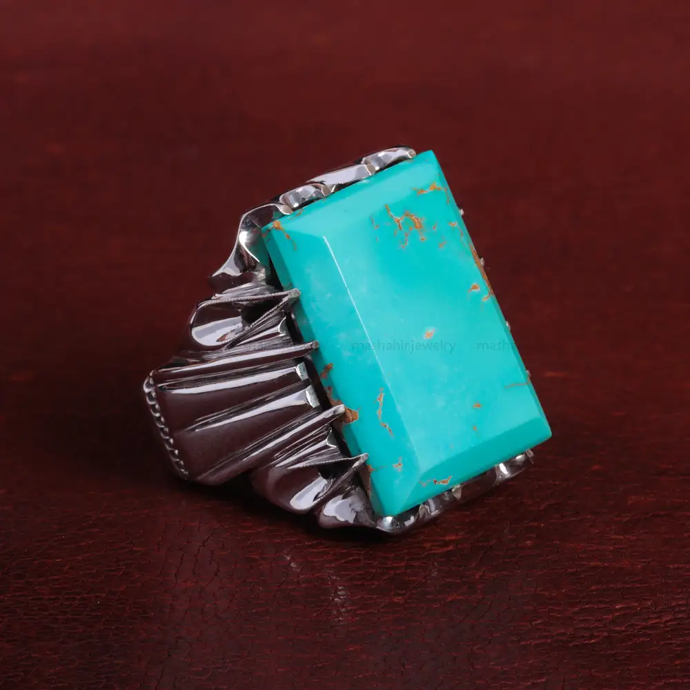 انگشتر فیروزه شجری مردانه کد 15107