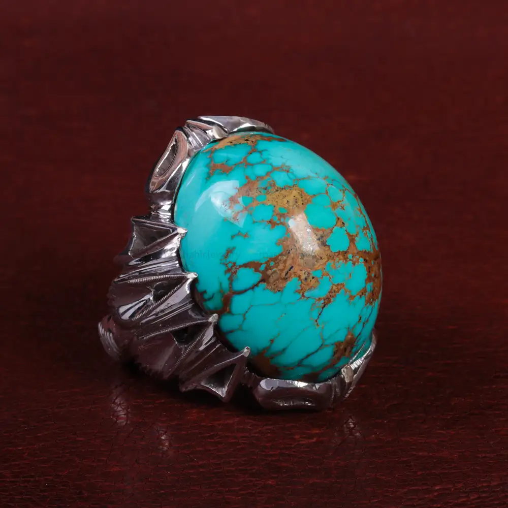 انگشتر فیروزه شجری مردانه کد 15108