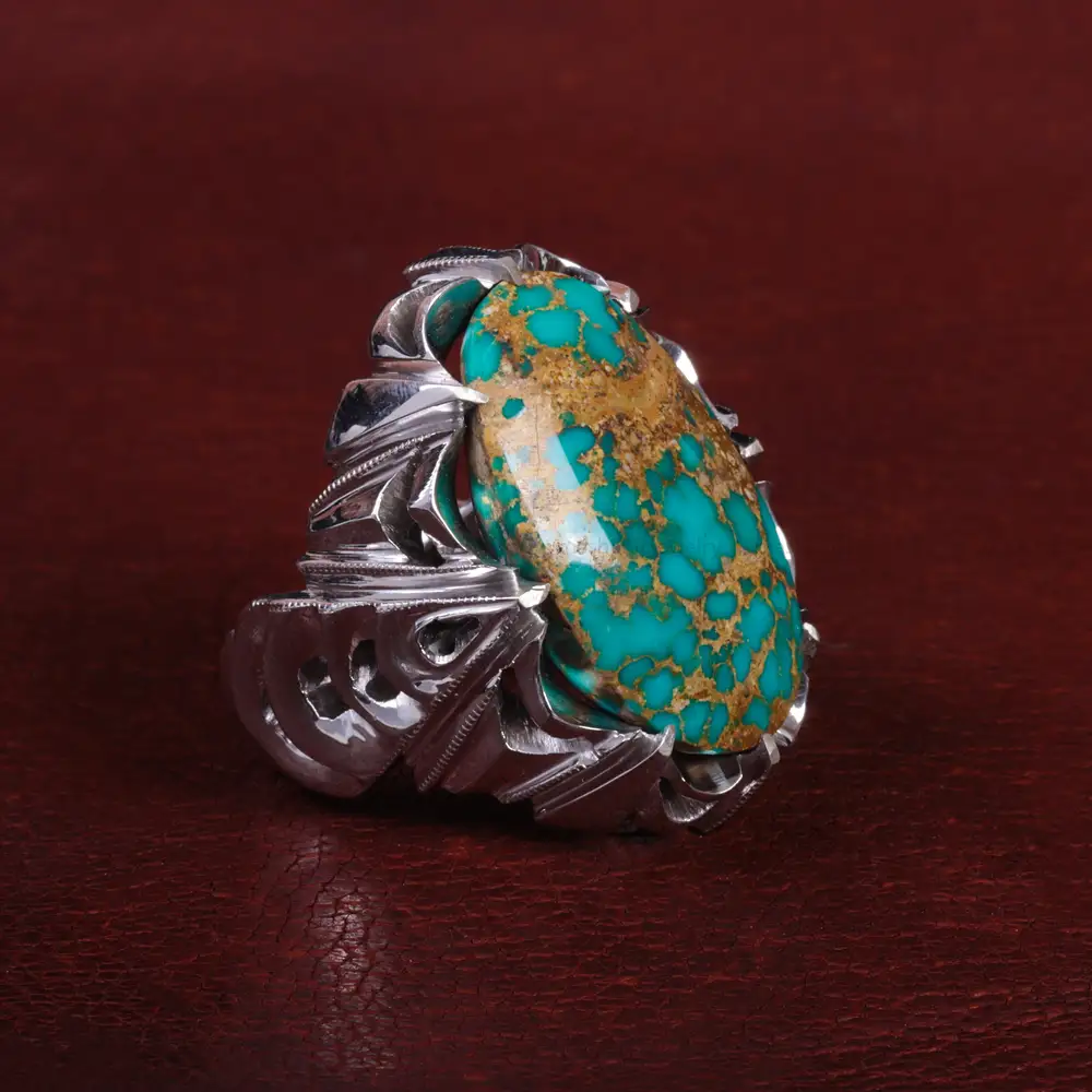 انگشتر فیروزه شجری مردانه کد 15109